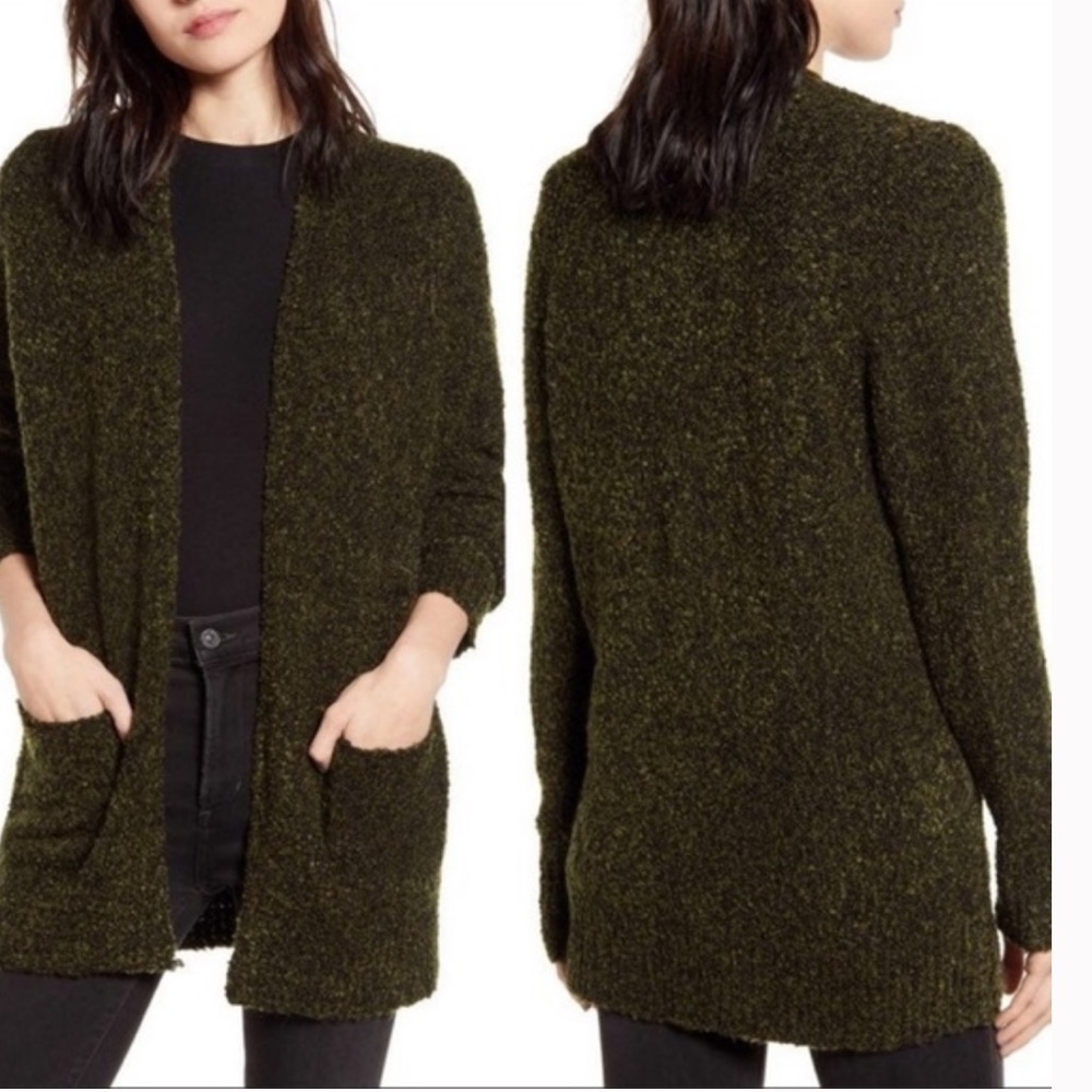 TOPSHOP | Oversized Boucle Open Front Cardigan